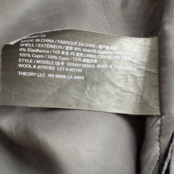 Theory Black Pencil Skirt with Sleek Design - Picture 9 of 9